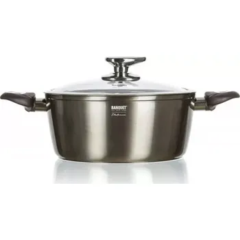 Hrnec BANQUET METALLIC PLATINUM Kastrol s nepřilnavým povrchem 28 x 12,5 cm, s poklicí (BANQUET METALLIC PLATINUM Kastrol s nepřilnavým povrchem 28 x 12,5 cm, s poklicí )