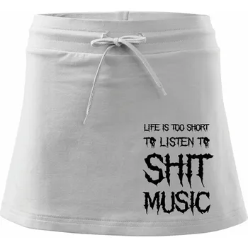 Dámská sukně Metal font - listen music (Hana-creative) - Sportovní sukně - two in one - L ( Bílá )