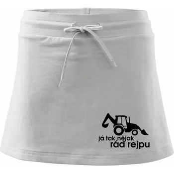 Dámská sukně Traktorbagr - Já tak nějak rád rejpu - Sportovní sukně - two in one - L ( Bílá )