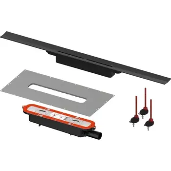 Větrací mřížka Tece TECEdrainprofile se sifonem - Sprchový žlab 90 cm, kartáčovaný černý nerez 670921 (Sprchový žlab TECEdrainprofile rozměry: 900 x 55 mm)