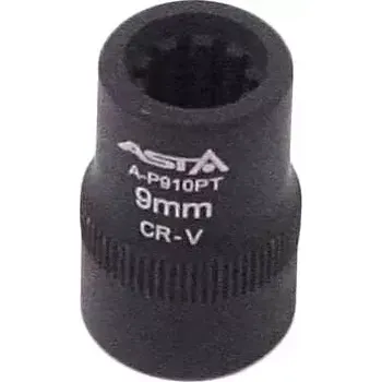 Gola hlavice Asta A-P910PT Nástrčná hlavice, klíč 3/8", rozměr 9 mm, 10hranná, na brzdy VAG, PORSCHE