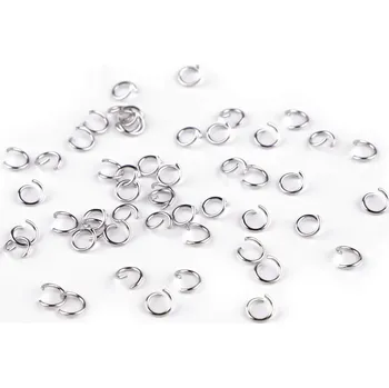 Šperk Kroužek spojovací otevřený Ø6; 7 mm z nerezové oceli, barva 2 (7 mm) platina