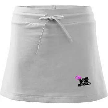 Dámská sukně Mluvím plynně ironicky - Sportovní sukně - two in one - S ( Bílá )