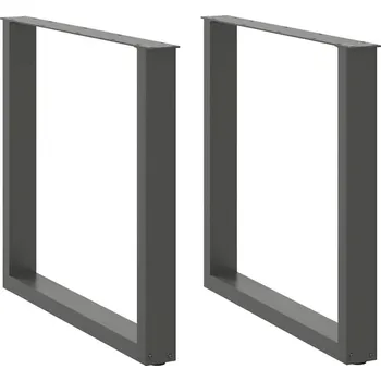 Stolová podnož OMAXI Nohy k jídelnímu stolu ve tvaru U, 2 ks, antracitové, 90 x (72-73) cm, ocel 311337