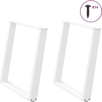 Barový stolek OMAXI Nohy k jídelnímu stolu ve tvaru U, 2 ks, bílé, 80 x (72-73) cm, ocel 314574