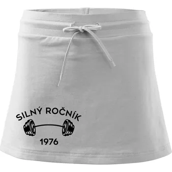 Dámská sukně Silný ročník - Letopočet 1976 - Sportovní sukně - two in one - S ( Bílá )