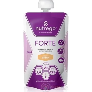 Speciální výživa Nutrego FORTE s příchutí oříšek 12x200 ml