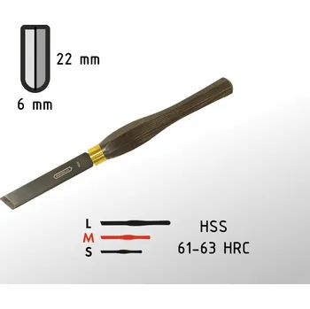 Pracovní nůž 22mm hladicí nůž (skew) GURTOOL s rukojetí (střední s rovným ostřím) 22mm Skew Chisel (Middle Size)