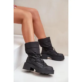 Dámská zimní obuv Dámské Sněhule Na Platformě A Plochém Podpatku Seandriel Barva: Černá, Velikost: 37