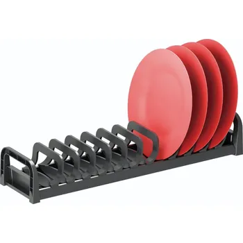 Příborník do zásuvky In-Design Držák a odkapávač Stripes na talíře 120x470x80 mm antracitový