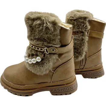 Dámská obuv Dětské zimní kozačky hnědé A-19 Velikost: 35