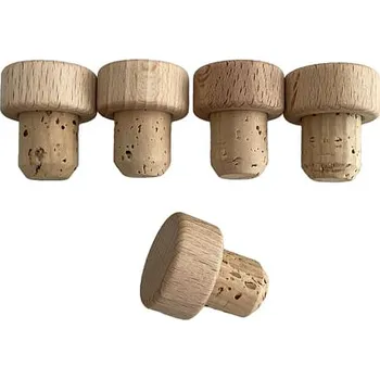 imago Korková zátka Griff s dřevěným válcovým vrškem (5ks), průměr 19 mm