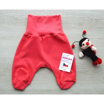 AMÁLKA Bavlněné kojenecké polodupačky, korálové Velikost: 74