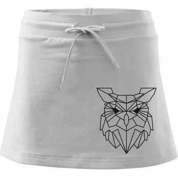 Dámská sukně Geometrie - sova - Sportovní sukně - two in one - M ( Bílá )