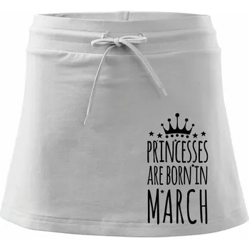 Dámská sukně Princesses are born in March - Sportovní sukně - two in one - XS ( Bílá )