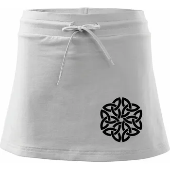 Dámská sukně Keltský ornament - Sportovní sukně - two in one - XL ( Bílá )