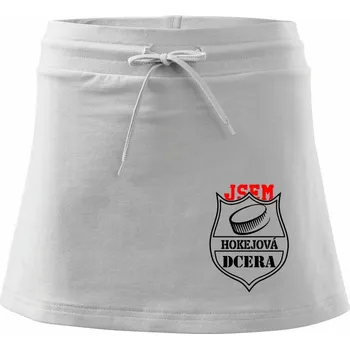 Dámská sukně Hokejová dcera - puk - Sportovní sukně - two in one - M ( Bílá )