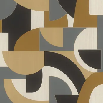 Tapeta Vliesová tapeta hnědá, béžová, černá geometrická 791914 / Tapety na zeď Allegretto (0,53 x 10,05 m) Rasch