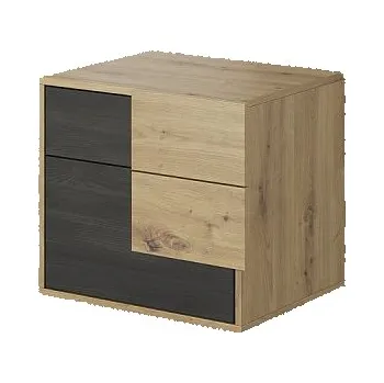 Noční stolek Bergamo BA 23 noční stolek, dub artisan/borovice černá norská