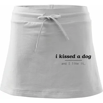 Dámská sukně I kissed a dog and i like it - Sportovní sukně - two in one - L ( Bílá )