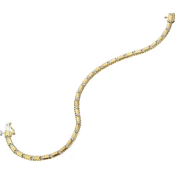 Náramek Zlatý náramek s diamanty - 18 cm - 0,21 ct - ryzost 585 - 105.568