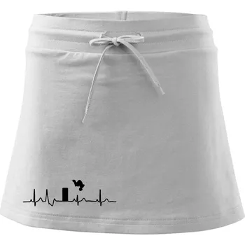 Dámská sukně Parkour ekg - Sportovní sukně - two in one - L ( Bílá )