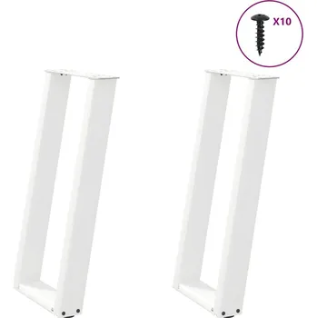 Konferenční stolek OMAXI Nohy konzolového stolku ve tvaru U, 2 ks, bílé, 28 x (72-73) cm, ocel 314376