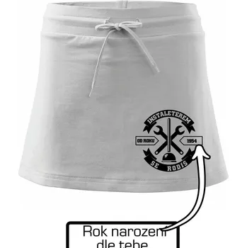Dámská sukně instalatérem se rodíš - Sportovní sukně - two in one - XL ( Bílá )