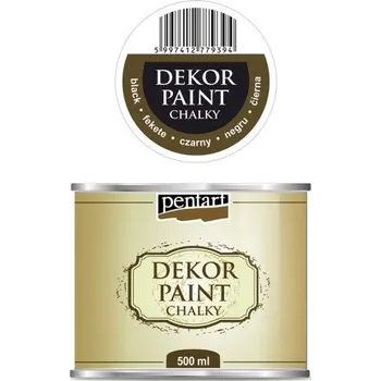 Výtvarná barva Pentart Křídová a dekorační barva PENTART 500 ml ČERNÁ