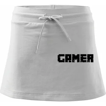 Dámská sukně Gamer nápis - Sportovní sukně - two in one - S ( Bílá )