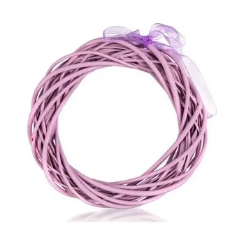 Bytová dekorace HOME DECOR Věnec ratanový 26 x 26 cm, světle fialový (HOME DECOR Věnec ratanový 26 x 26 cm, světle fialový)