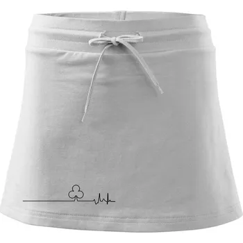 Dámská sukně Poker EKG žaludy trefy - Sportovní sukně - two in one - M ( Bílá )