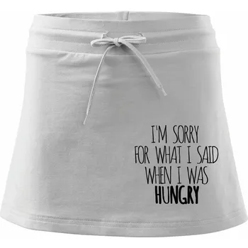 Dámská sukně I am sorry for what i said when i was hungry - Sportovní sukně - two in one - M ( Bílá )