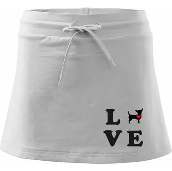 Dámská sukně Čivava love - Sportovní sukně - two in one - S ( Bílá )