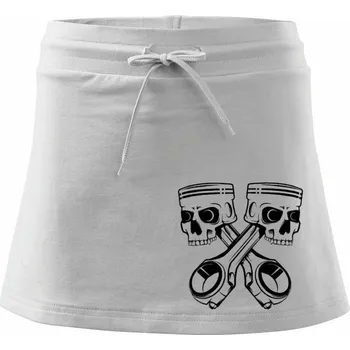 Dámská sukně Smrtky písty - Sportovní sukně - two in one - L ( Bílá )