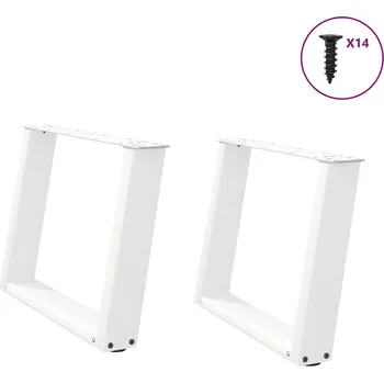 Barový stolek OMAXI Nohy konferenčního stolku ve tvaru U, 2 ks, bílé, 60 x (42-43) cm, ocel 314291