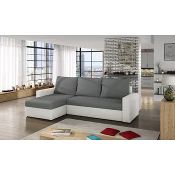Sedací souprava Rohová sedací souprava Liana, šedá / bílá (látka - liv13)