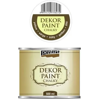 Výtvarná barva Pentart Křídová a dekorační barva PENTART 500 ml ŽLUTÁ