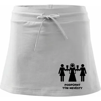 Dámská sukně Nevěsty podpůrný tým - Sportovní sukně - two in one - XS ( Bílá )