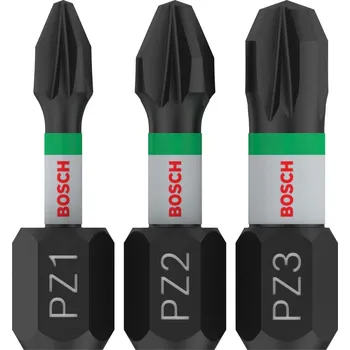 Bit BOSCH Bit PRO PZ Impact, PZ1 × 25, PZ2 × 25, PZ3 × 25 mm, 3 ks 2608522471 free_store_pickup