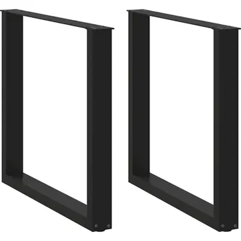 Jídelní stůl OMAXI Nohy k jídelnímu stolu ve tvaru U, 2 ks, černé, 80 x (72-73) cm, ocel 311276