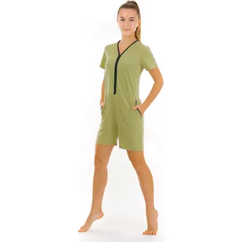 Dívčí pyžamo Dendy Dívčí overal pyžamový krátký Pistachio Velikost: 152