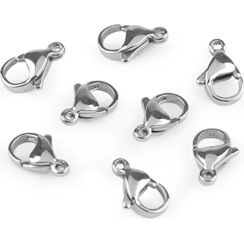 Karabinka z nerezové oceli 8x13 mm, barva platina