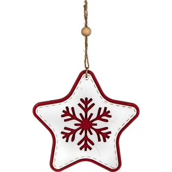 Vánoční dekorace HOME DECOR Hvězda závěsná 15 x 15 x 0,8 cm, bílá (HOME DECOR Hvězda závěsná 15 x 15 x 0,8 cm, bílá)
