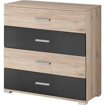 Komoda VERMONT 4S komoda, dub sonoma/ borovice černá 90x93x41 (SxVxH)