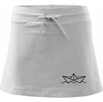 Dámská sukně Papírová loďka na vodě - Sportovní sukně - two in one - XS ( Bílá )