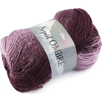 Příze Pletací příze Nepál ombré 100 g, barva 9 (7414) fialová