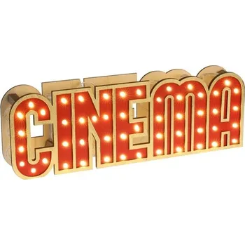 Party dekorace Santex Nápis Cinema dřevěný svítící
