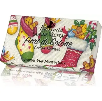 Mýdlo Florinda Italské přírodní vánoční mýdlo Fiori Di Cotone 100 g