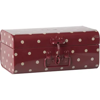 Školní kufřík Maileg Plechový kufřík červený s puntíky Maileg Storage suitcase, Small - Red with dots